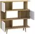 Mid.you Alandra Bücherregal mit Türen, 4 Fächer, 120x130x33cm, weiß/Eiche (001089000701)