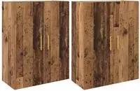 vidaXL Wandschrank 2 Stk. Altholz 69,5 x 34 x 90 cm Holzwerkstoff