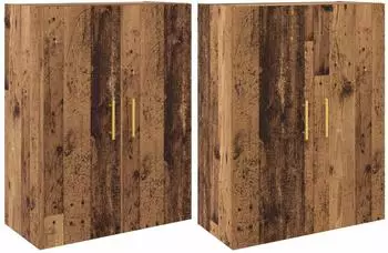 vidaXL Wandschrank 2er-Set Altholz-Optik 69,5x34x90cm (3394512)