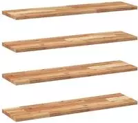 vidaXL Schweberegale 4 Stk. 100x20x2 cm Massivholz Akazie &Ouml;lbehandelt
