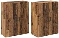 vidaXL Wandschrank 2 Stk. Altholz 69,5 x 34 x 90 cm Holzwerkstoff