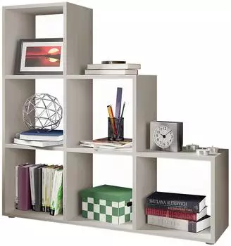 Mirjan24 Trio 011 Standregal 6 Fächer, Holzwerkstoff, kaschmir, 105x108x33cm