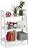 Relaxdays Standregal Treppenregal 3 Ebenen MDF weiß, 61x82,5x29cm