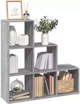 vidaXL Raumteiler-B&uuml;cherregal 3 Etagen grau Sonoma 99x29x99cm (857963)