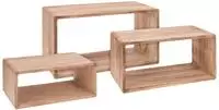 Spetebo Wandregal Rechteck 3er Set aus Holz - 45/40/35 cm - H&auml;ngeregal W&uuml;rfel Regal