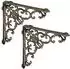 Relaxdays Wandregalwinkel Gusseisen, Barock-Ornamente, bronze, 2er-Set (10032096_490)