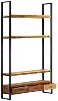 vidaXL B&uuml;cherregal 118x30x200 cm Massives Altholz