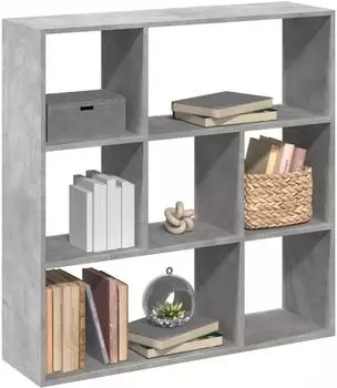 vidaXL Raumteiler-Bücherregal betongrau 102x29x103,5cm (858051)