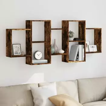 vidaXL Wandregal Räuchereiche 159x18x65cm Holzwerkstoff (853213)