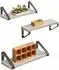 Relaxdays Wandregal 3er-Set, Holzoptik & Metall, 30/35/40 cm, greige (10052269_8300)