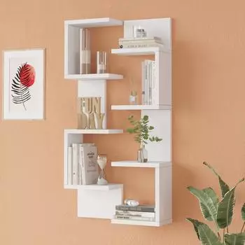 en.casa Omn Wandregal 2er-Set, 4 Ablageflächen, 93x24x15cm, weiß