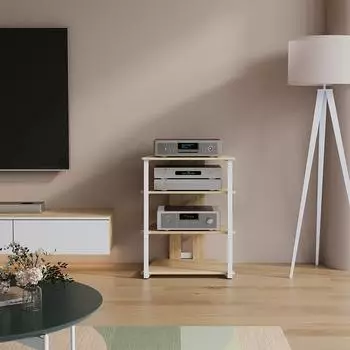 VICCO Tonar Aufbewahrungsregal 4 F&auml;cher, Sonoma/wei&szlig;, 61x78x53cm (57353)
