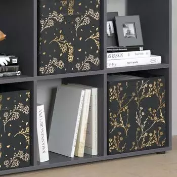 VICCO Nove W&uuml;rfelregal Raumteiler schwarz, 104x108cm (37944)
