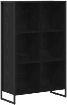 vidaXL B&uuml;cherregal Holzwerkstoff schwarz Eichen-Optik 99,5x30x108,5cm