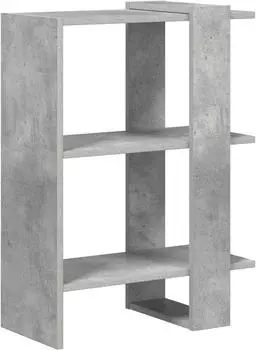 vidaXL B&uuml;cherregal 2 Ebenen Holzwerkstoff betongrau 52x25x71,5cm