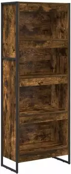 vidaXL B&uuml;cherregal Holzwerkstoff rauchfarben 60x30x155cm