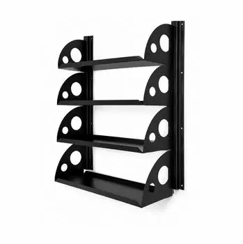 QLS Wandregal-Set 4 Regalb&ouml;den 60x25cm, Stahl, schwarz (11497)