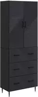 vidaXL Schrankset 2 stk. 66 x 34,5 x 90 cm Holzwerkstoff Schwarz