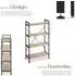 TecTake Regal Leeds 4 Ebenen, Metall/Holz, Eiche Sonoma, 67,5x31,5x121,5cm