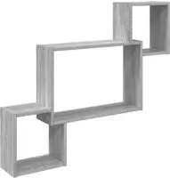 vidaXL Wandregal Wandhalterung Grau Sonoma 91,5 x 15 x 76 cm