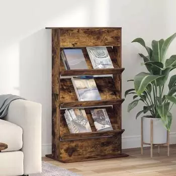 vidaXL Magazinregal ger&auml;ucherte Eiche 70x41x126cm Holzwerkstoff (899531)
