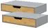 en.casa Bokn Wandregal mit Schublade, Bambus, grau, 40x24x8cm (2er Set)