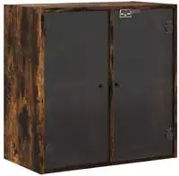 vidaXL Wandschrank mit Glast&uuml;ren R&auml;uchereiche 68x37x68,5 cm