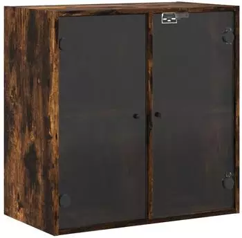 vidaXL Wandschrank mit Glast&uuml;ren R&auml;uchereiche 68x37x68,5cm (836494)
