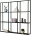 en.casa Wandregal Jelsa 9 Ablagen, Metall, schwarz, 100x18x110cm