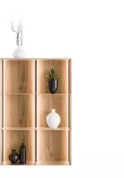 Lookway Quadro IV Metallregal mit LED-Beleuchtung, Eiche Artisan / Kaschmir (800001672118)