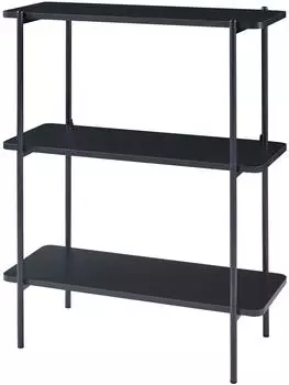 en.casa Samnanger Standregal 3 Ebenen, 100x80x34cm, schwarz (85098133)
