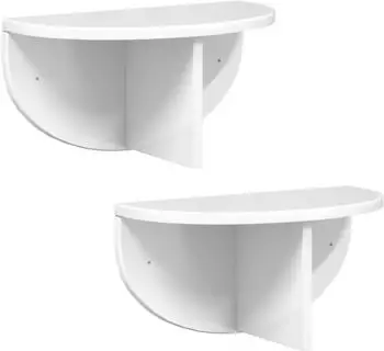 vidaXL Wandregal 2-tlg. hochglanz wei&szlig; 38x19x19cm Holzwerkstoff (891417)