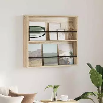 vidaXL Zeitschriftenhalter mit Ablage, wandmontiert, Sonoma-Eiche, 80x12x70cm