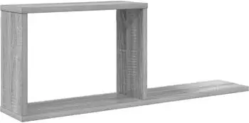 vidaXL Schweberegale Holzwerkstoff Sonoma-grau 80x15x30cm
