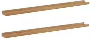 vidaXL Wandregal 2-tlg., braun, 100x9x3cm, Holzwerkstoff (42020014)