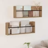 vidaXL Magazinregal 2 Stk. Artisan-Eiche 80 x 12 x 30 cm Holzwerkstoff