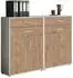BMG Office Edition Set 17 Regalwand/Schrankwand, lichtgrau/Gold Harbor Oak (VKE.LGGH-SW-SET17)