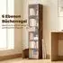 HomCom Bücherregal 6 Ebenen mit Schublade, schmal, braun (836-631V90RB)