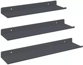 vidaXL Schwebendes Wandregal 3-tlg. anthrazit 40x9x2,5cm Stahl (8003932)