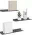 vidaXL Schwebendes Wandregal 3-tlg. anthrazit 40x9x2,5cm Stahl (8003932)