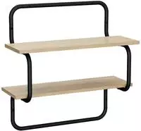 vidaXL 2-stufiges Wandregal Sonoma-Eiche 60 x 24,5 x 61 cm
