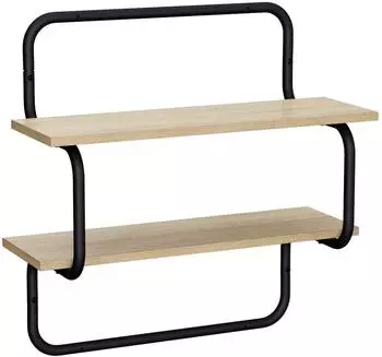 vidaXL Wandregal 2-stufig Sonoma-Eiche 60x24,5x61cm