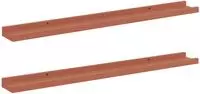 vidaXL Wandregal 2 stk. Rot 80 x 9 x 3 cm Holzwerkstoff