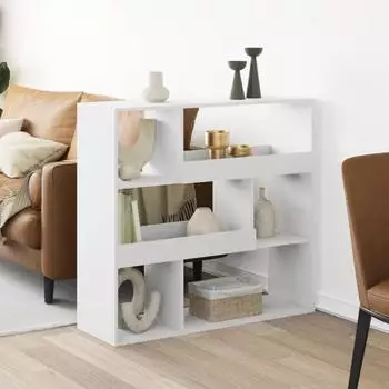 vidaXL Regal/Trennwand weiß, 100x33x94,5 cm, Holzwerkstoff (3309474)