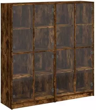 vidaXL Bücherschrank mit Türen Räuchereiche 136x37x142cm (3206521)