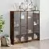 vidaXL Bücherschrank mit Türen Räuchereiche 136x37x142cm (3206521)