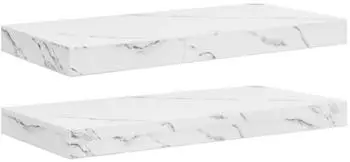 vidaXL Wandregal 2-tlg. wei&szlig;er Marmor 50x23,5x3,8cm