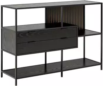Actona Seaford Standregal Stahl matt schwarz, 114x35x78cm (46163324-0)