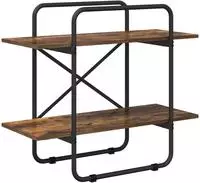 vidaXL B&uuml;cherregal 2 Ebenen 60 x 35 x 70 cm PB R&auml;uchereiche