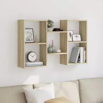 vidaXL Wandregal Sonoma-Eiche 96x18x60cm Holzwerkstoff